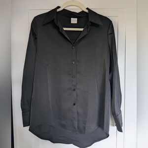Silk and Salt Black Button Down Blouse - Size XS